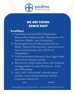 Lowongan Kerja Sebagai Admin Staff untuk Padma Medical Group Penempatan di Denpasar