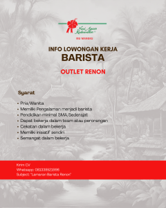Lowongan Kerja Sebagai Barista, Karyawan/Karyawati dan Kasir untuk Nasi Ayam Kedewatan Penempatan di Bali