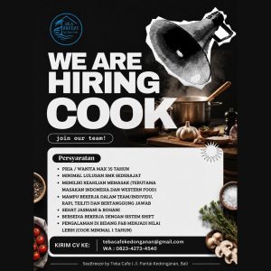 Lowongan Kerja Sebagai Cook dan Therapist untuk Sea Breeze by Teba Cafe Penempatan di Kedonganan, Badung