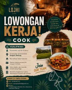 Lowongan Kerja Sebagai Cook untuk LOJHI Penempatan di Sangeh, Badung