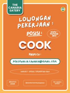 Lowongan Kerja Sebagai Cook untuk The Canaria Eatery Penempatan di Denpasar
