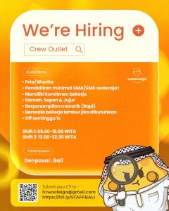 
Lowongan Kerja Sebagai Crew Outlet untuk Woofelgo Penempatan di Denpasar
