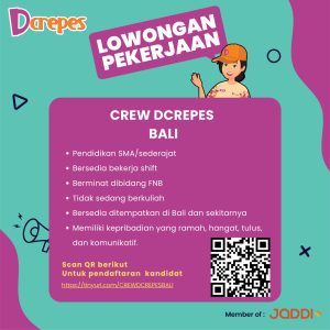 Lowongan Kerja Sebagai Crew untuk Dcrepes Penempatan di Bali