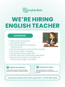 Lowongan Kerja Sebagai English Teachers untuk English Hive Penempatan di Bali