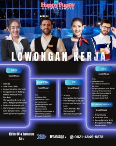 Lowongan Kerja Sebagai GRO, Kapten, PR, SPV dan Cleaning Service untuk Happy Puppy Penempatan di Denpasar