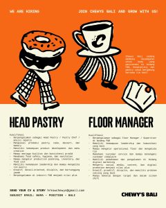 Lowongan Kerja Sebagai Head Pastry dan Floor Manager untuk Chewy’s Bali Penempatan di Badung
