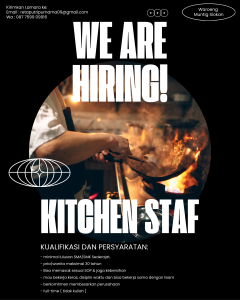 Lowongan Kerja Sebagai Kitchen Staff untuk Muntig Siokan Sanur Penempatan di Denpasar
