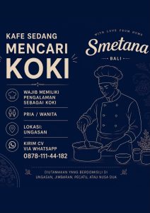 Lowongan Kerja Sebagai Koki untuk Smetana Penempatan di Ungasan, Badung