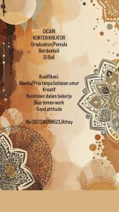 Lowongan Kerja Sebagai Konten Kreator untuk Aster Design Penempatan di Bali