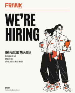 Lowongan Kerja Sebagai Operations Manager untuk FRANK Penempatan di Nusa Penida, Klungkung