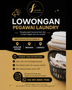 Lowongan Kerja Sebagai Pegawai Laundry untuk Searah Laundry Bali Penempatan di Badung