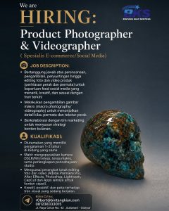 Lowongan Kerja Sebagai Product Photographer & Videographer untuk Bintang Kian Sentosa Penempatan di Sukawati, Gianyar