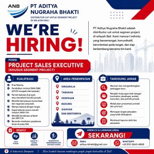 Lowongan Kerja Sebagai Project Sales Executive untuk PT. Aditya Nugraha Bhakti Penempatan di Bali