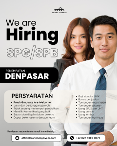 Lowongan Kerja Sebagai SPG/SPB untuk Oriana Eyewear Penempatan di Denpasar
