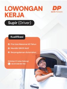 Lowongan Kerja Sebagai SUPIR (DRIVER) untuk Duta Pangan Penempatan di Denpasar