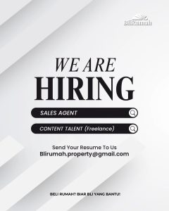 Lowongan Kerja Sebagai Sales Agent dan Content Talent (Freelance) untuk BliRumah Penempatan di Denpasar