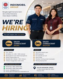 Lowongan Kerja Sebagai Sales Consultant Mobil dan Motor untuk INDOMOBIL Group Penempatan di Denpasar
