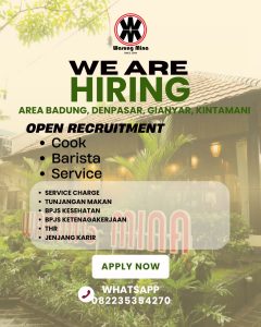 Lowongan Kerja Sebagai Service, Cook, Housekeeping, Security, Barista untuk Warung Mina Group Penempatan di Bali