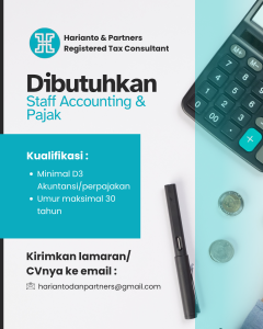 Lowongan Kerja Sebagai Staff Accounting & Pajak untuk Harianto & Partners Penempatan di Denpasar