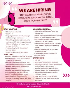 Lowongan Kerja Sebagai Staff Akunting, Admin Sosial Media, Staff Toko, Staff Gudang, Logistik, Kernet untuk Penempatan di Bali