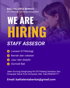 Lowongan Kerja Sebagai Staff Assesor untuk Bali Talenta Berkat Penempatan di Denpasar