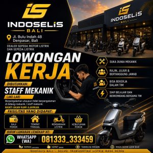 Lowongan Kerja Sebagai Staff Mekanik untuk Indoselis Bali Penempatan di Denpasar