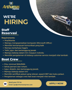 Lowongan Kerja Sebagai Staff Reservasi untuk Arthamas Express Penempatan di Bali