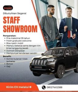 Lowongan Kerja Sebagai Staff Showroom untuk HANDI MOTOR Penempatan di Denpasar
