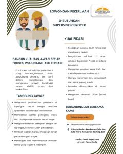 Lowongan Kerja Sebagai Supervisor Proyek untuk Dewata Senjaya Construction Penempatan di Kuta, Badung
