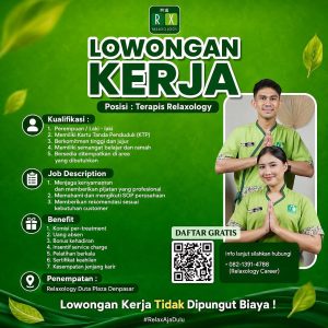 Lowongan Kerja Sebagai Terapis Relaxology untuk Relaxology Duta Plaza Penempatan di Denpasar