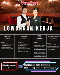 Lowongan Kerja Sebagai Waiter, Cashier, GRO dan Cleaning Service untuk Happy Puppy Teuku Umar Penempatan di Denpasar