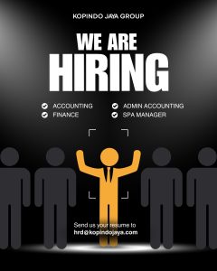 Lowongan Kerja Sebagai Accounting, Admin Accounting, Finance dan SPA Manager untuk Kopindo Jaya Group Penempatan di Badung