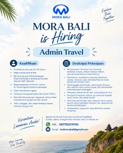 Lowongan Kerja Sebagai Admin Travel untuk Mora Bali Penempatan di Badung