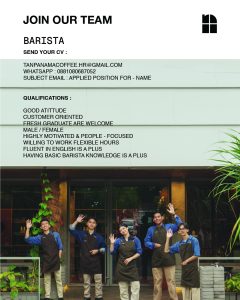 Lowongan Kerja Sebagai Barista untuk Tan-Panama Coffee Penempatan di Bali