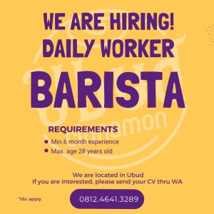 Lowongan Kerja Sebagai Barista untuk UBUD Cinnamon Penempatan di Gianyar