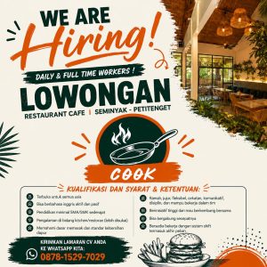 Lowongan Kerja Sebagai Cook untuk Wacko Bali Penempatan di Badung