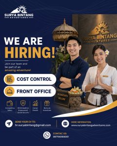 Lowongan Kerja Sebagai Cost Control dan Front Office untuk Surya Bintang Adventure Penempatan di Bali