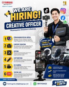 Lowongan Kerja Sebagai Creative Officer untuk Yamaha DETA GROUP Penempatan di Bali