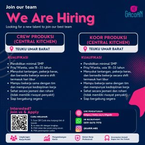 Lowongan Kerja Sebagai Crew Outlet, Management Trainee, Receiving Inventory, Crew Produksi, Koor Produksi untuk Mie Gacoan Penempatan di Bali
