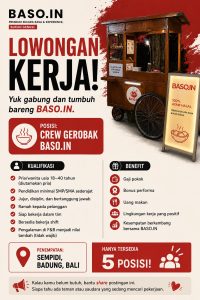 Lowongan Kerja Sebagai Crew untuk BASO IN Penempatan di Sempidi, Badung