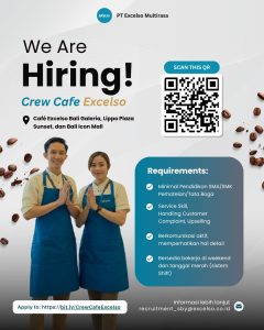 Lowongan Kerja Sebagai Crew untuk Cafe Excelso Penempatan di Bali