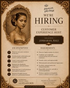 Lowongan Kerja Sebagai Customer Experience Host untuk Parallel Universe Penempatan di Jimbaran, Badung
