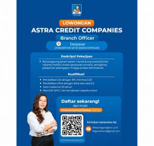 Lowongan Kerja Sebagai Customer Retention Canvassing (CRC) untuk PT. Astra Sedaya Finance Penempatan di Denpasar
