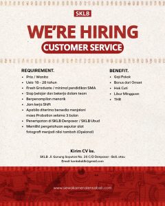 Lowongan Kerja Sebagai Customer Service dan Sales Marketing untuk SKLB Penempatan di Denpasar