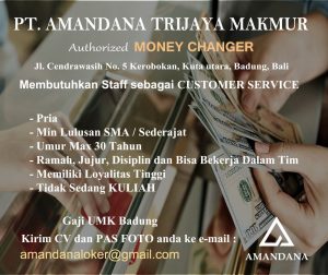 Lowongan Kerja Sebagai Customer Service untuk PT. Amandana Trijaya Makmur Penempatan di Kerobokan, Badung
