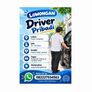 Lowongan Kerja Sebagai Driver Pribadi untuk Penempatan di Panjer, Denpasar
