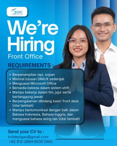 Lowongan Kerja Sebagai Front Office, Security, Cleaning Service untuk GAV Money Changer Penempatan di Badung
