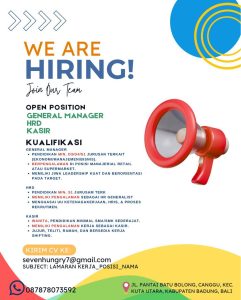 Lowongan Kerja Sebagai General Manager, HRD dan Kasir untuk Seven Hungry Penempatan di Canggu, Badung