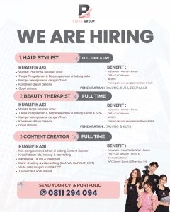 Lowongan Kerja Sebagai Hair Stylist, Beauty Therapist dan Content Creator untuk BEXXA Group Penempatan di Bali