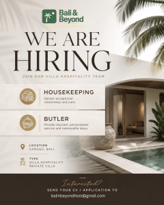 Lowongan Kerja Sebagai Housekeeping dan Butler untuk Bali & Beyond Penempatan di Canggu, Badung
